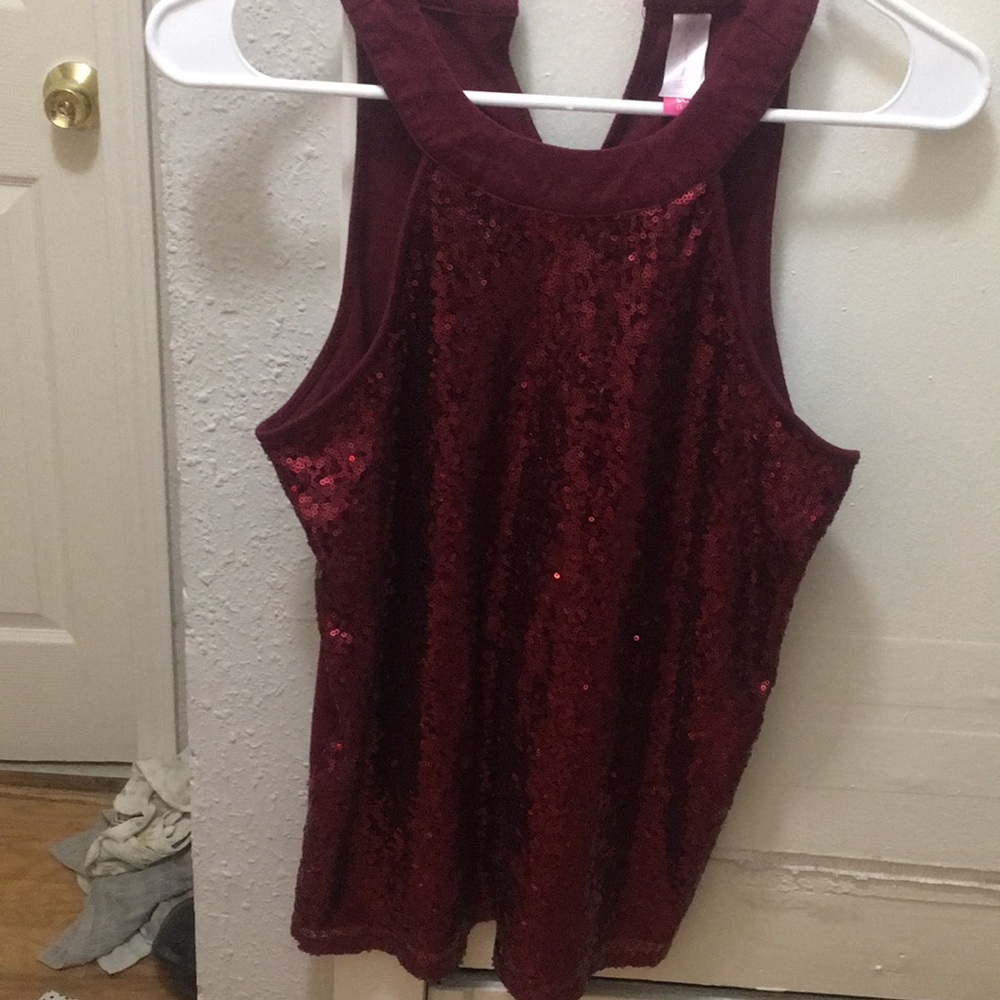 Red sparkle tank top
